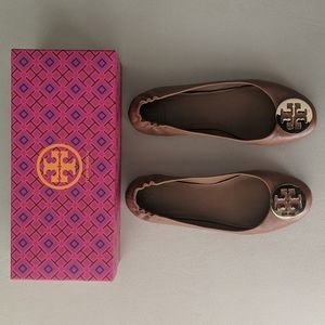 Tory Burch Tan/Gold Leather Ballet Flat 9.5